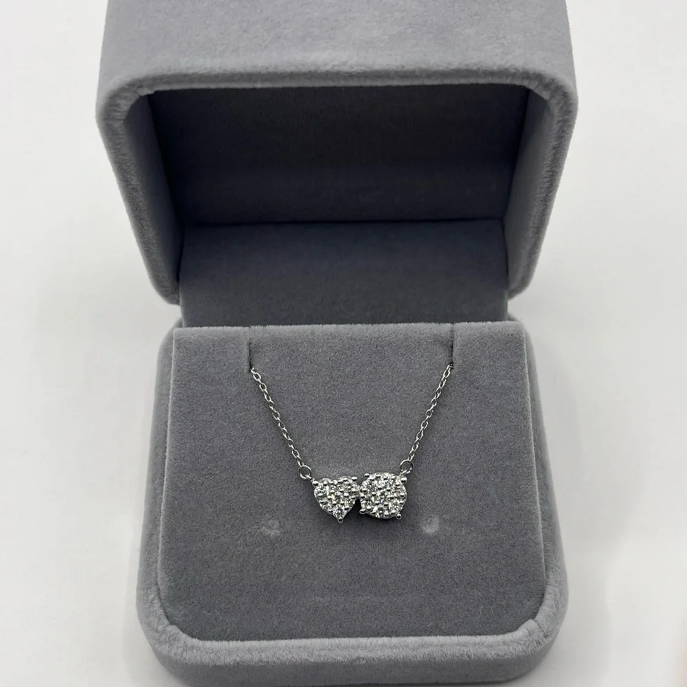 0.50 CT Round Cut VS1 Lab Diamond 925 Sterling Silver Heart Eternity Nec… - Picture 4 of 6